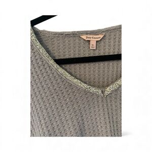 Y2K Juicy Couture Gray Waffle Knit Top